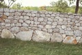 Stone fence tilted