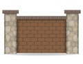 Stone fence vector illustration