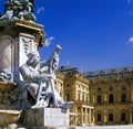 The Frankonia fountain in front of the residence in Wuerzburg / Germany / Bavaria / Franconia