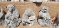 Stone figures of different colors and sizes, Karelian souvenirs