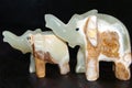 Stone figures of elephants handmade happiness !