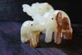 Stone figures of elephants handmade happiness !