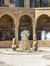 Stone figures on the Market square in Icheri-Sheher in Baku