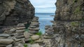 Stone figures at scottish coast