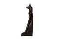 stone figurine of egyptian god Anubis with jackal head isolated on white background. side view