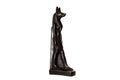 stone figurine of egyptian god Anubis with jackal head isolated on white background. side view