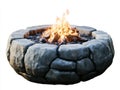 A stone fire pit, rendered in 3D, isolated on a white background. Royalty Free Stock Photo