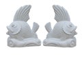 Stone fish sculpture decoration for fountain isolated