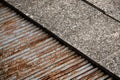 Stone floor with shaft detail with iron and rusted grates outside