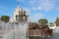 the stone flower fountain in the exhibition of economic achievements, VDNH, moscow Royalty Free Stock Photo