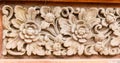 Stone flower pattern in temple of Ubud. Royalty Free Stock Photo