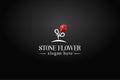 Stone flower vector logo, illustration jewellery logo