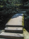 Stone footbridge, Kenrokuen gardens. Kanazawa, Japan Royalty Free Stock Photo