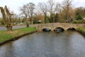 Stone footbridge landscape Royalty Free Stock Photo