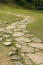 Stone footpath curve