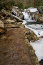 Stone Footpath by a Frozen Creek Royalty Free Stock Photo