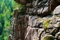 Stone formation in the mountains - Swedish rocks - Karkonosze mountains Giant Mountains Poland. Royalty Free Stock Photo