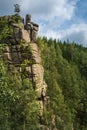 Stone formation in the mountains - Swedish rocks - Karkonosze mountains Giant Mountains Poland.