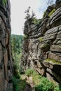 Stone formation in the mountains - Swedish rocks - Karkonosze mountains Giant Mountains Poland. Royalty Free Stock Photo