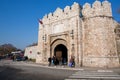 Stone fortress gates and crossroad