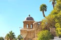 The stone fortress wall and a cannon Hotel Treasure Island in La