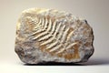 Stone with fossilized fern imprint. Generative AI. Royalty Free Stock Photo