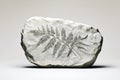 Stone with fossilized fern imprint. Generative AI. Royalty Free Stock Photo