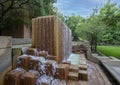 Stone fountain in the courtyard of the architecture building of the University of Texas at Arlington.