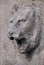 Stone fountain lion head sculpture
