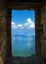 Stone frame of sea landscape Royalty Free Stock Photo