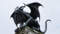 Stone gargoyle statue, gothic, architecture, medieval, fantasy, Stock Photo, Generative AI