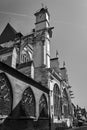 Stone gargoyle and Turret Gothic facade of the Medieval church in  Troyes, France Royalty Free Stock Photo