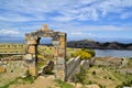 Stone Gate Lake Titicaca between Bolivia and Peru