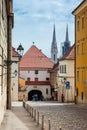 Stone Gate located at Upper Town of Zagreb built in the 13th century Royalty Free Stock Photo