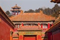 Stone Gate Yellow Roofs Forbidden City Beijing Royalty Free Stock Photo