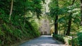 Stone Gatehouse leading up to Stolzenfels Castle on the Rhine River near Koblenz Germany