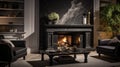 stone granite fireplace Royalty Free Stock Photo