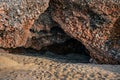 Stone grotto on Cleopatra beach in Alanya Turkey