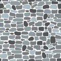 Stone ground seamless pattern. Mosaic pebble flooring, stones pavement texture. Street or wall element, grey leather Royalty Free Stock Photo