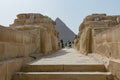 Stone hall in the pyramids of Giza. Egypt