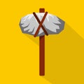 Stone hammer icon, flat style Royalty Free Stock Photo