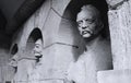 Stone heads in Budapest, Hungary