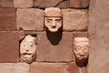 Stone heads in Kalasayaya temple, Tiwanaku, Bolivia