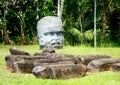 Stone heads of tabasco Mexico Royalty Free Stock Photo