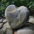 Stone heart, cruel heart, hard heart, heart made of stone, metaphorical illustration
