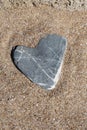 Stone Heart On A Sandy Beach Royalty Free Stock Photo