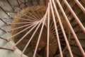 Stone helical stairs connections with iron rods