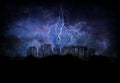 Stone henge lightning Royalty Free Stock Photo