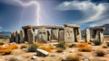 Stone Henge like structure with markings Royalty Free Stock Photo