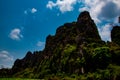 Stone hill and beautiful blue sky background, local landscape at Banmung, Neonmaprang, Pitsanulok, north of thailand.